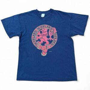 Vintage 90s Scotland Emblem Navy Blue T-shirt XL Screen Stars